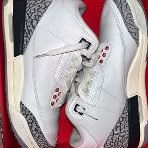 Jordan Air 3 Retro in White and Black with Red Highlights
